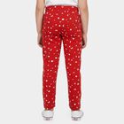 Girls Fuchsia Straight Fit Moon and Star Printed Cotton Pyjama, रानी (फ्यूशिया), small