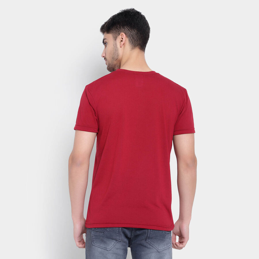 राउन्ड नेक टी-शर्ट, मरून, large image number null