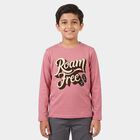 Boys Pink Crew Neck Regular T-Shirt, गुलाबी, small