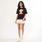 Ladies' Round Neck T-Shirt, Brown, small image number null