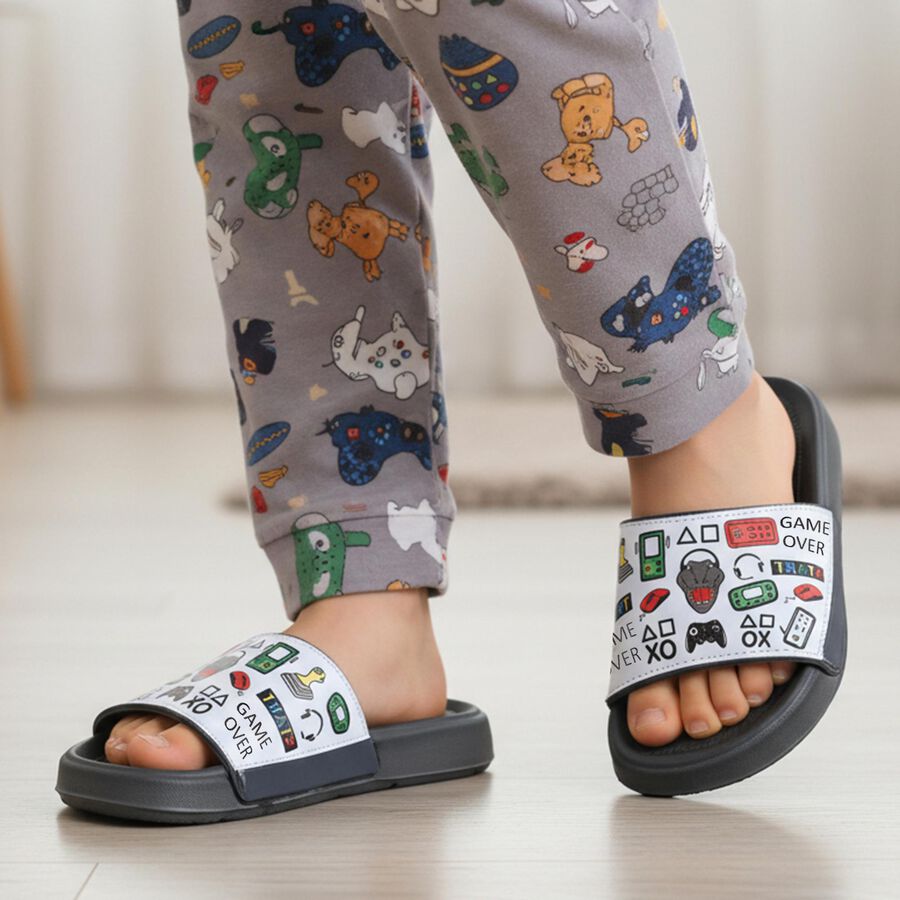 Boys' Slipper, ग्रे, large