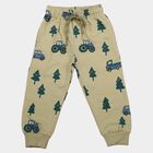 Boys' Beige Cartoon Print Drawstring Jogger Pyjama, Beige, small