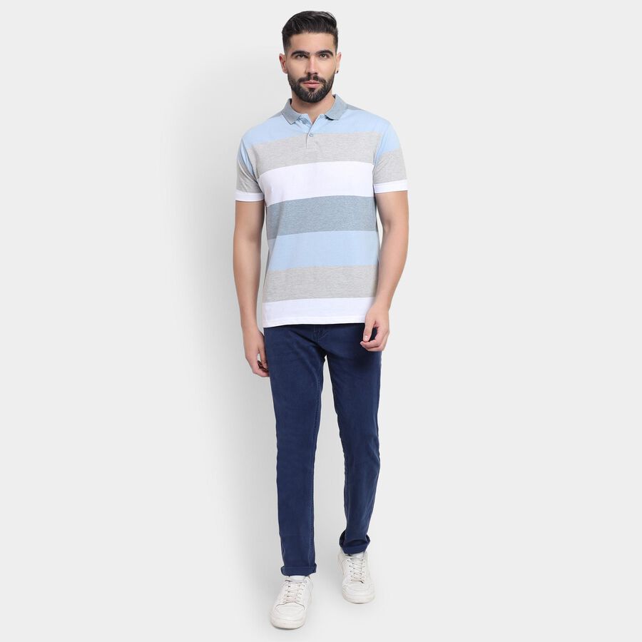 Men's Collared Half Sleeves T-Shirt , Light Blue, large image number null