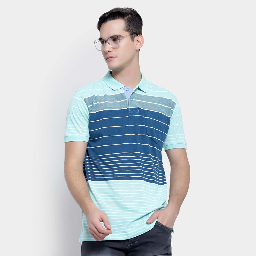 Stripes Polo Shirt, Light Green, large image number null