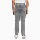 Boys Muted Grey Regular Fit Printed Jogger Jeans, Light Grey, small image number null