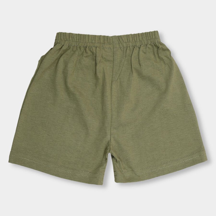 Infants' 100% Cotton Half Pant, Olive, large image number null
