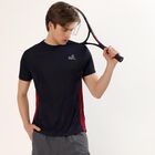 Men's Deep Midnight Navy Blue Crew Neck Athleisure T-Shirt, Navy Blue, small