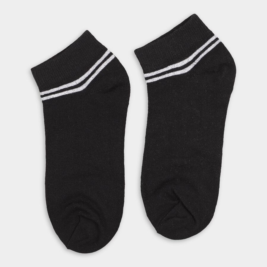 Women's Grey, Pink and Black Regular Fit Ankle-Length Socks Pack of 3, Assorted, large