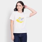 Ladies' Round Neck T-Shirt, सफ़ेद, small