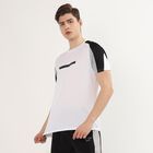 Men's Bright White Crew Neck Athleisure Drifit T-Shirt, सफ़ेद, small