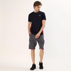 Men's Deep Midnight Navy Blue Crew Neck Athleisure T-Shirt, Navy Blue, small