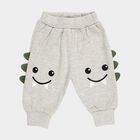 Infants Light Heather Grey Monster Print Cotton Blend Pyjama, Melange Light Grey, small image number null