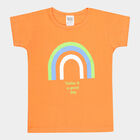 Girls Cotton T-Shirt, Orange, small image number null