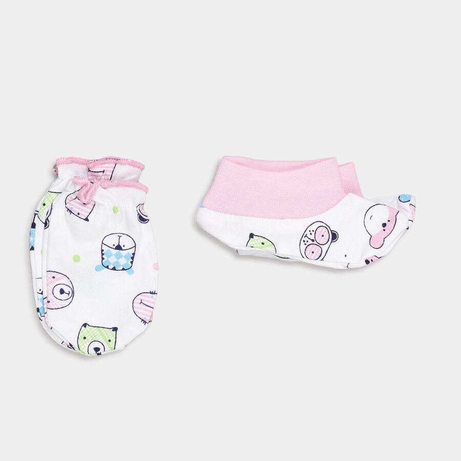 Infants Cotton Printed Baby Gift Set, White, large image number null