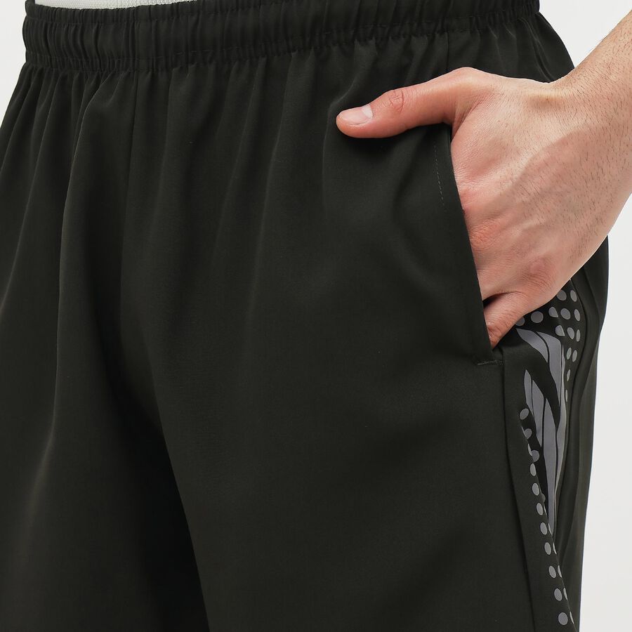 Men's Jet Black Regular Fit Reflective Sports Bermuda Shorts, Olive, large