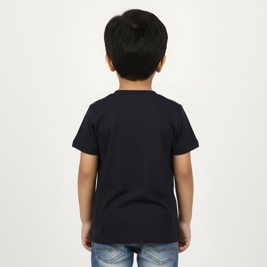 Boys' Half Sleeves T-Shirt, Navy Blue, large image number null