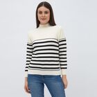 Women's Off-White High Neck Casual Pullover, ऑफ व्हाइट, small image number null
