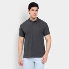 Men's Collared Half Sleeves T-Shirt, Charcoal, small image number null