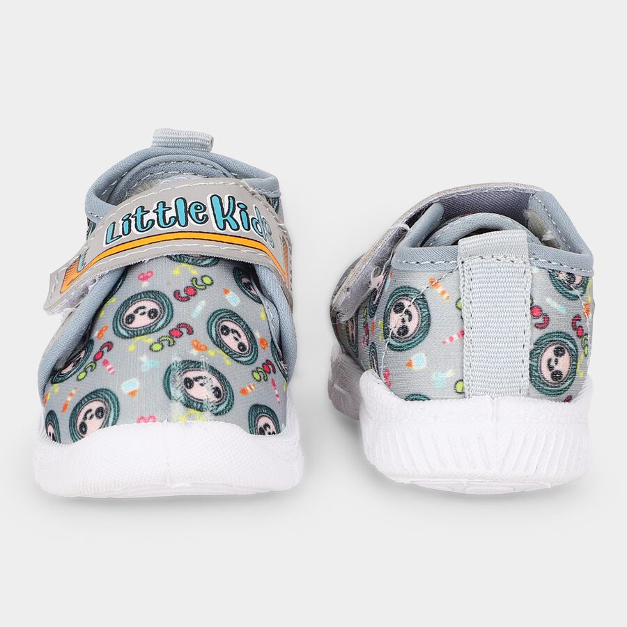 Boys Grey Velcro Strap Sneakers, Grey, large