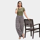 Women's Black Regular Fit Printed Palazzos, Black, small