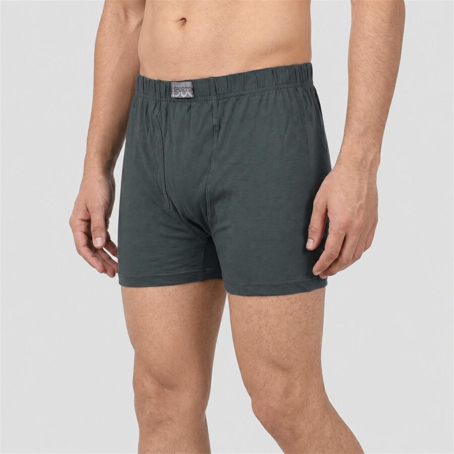 Men's Mid Blue Regular Fit Solid Trunks, मध्यम नीला, large