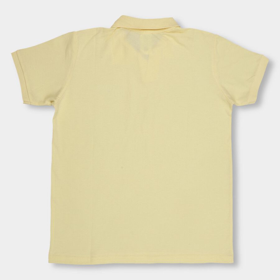 Boys' Collar Half Sleeves T-Shirt, Yellow, large