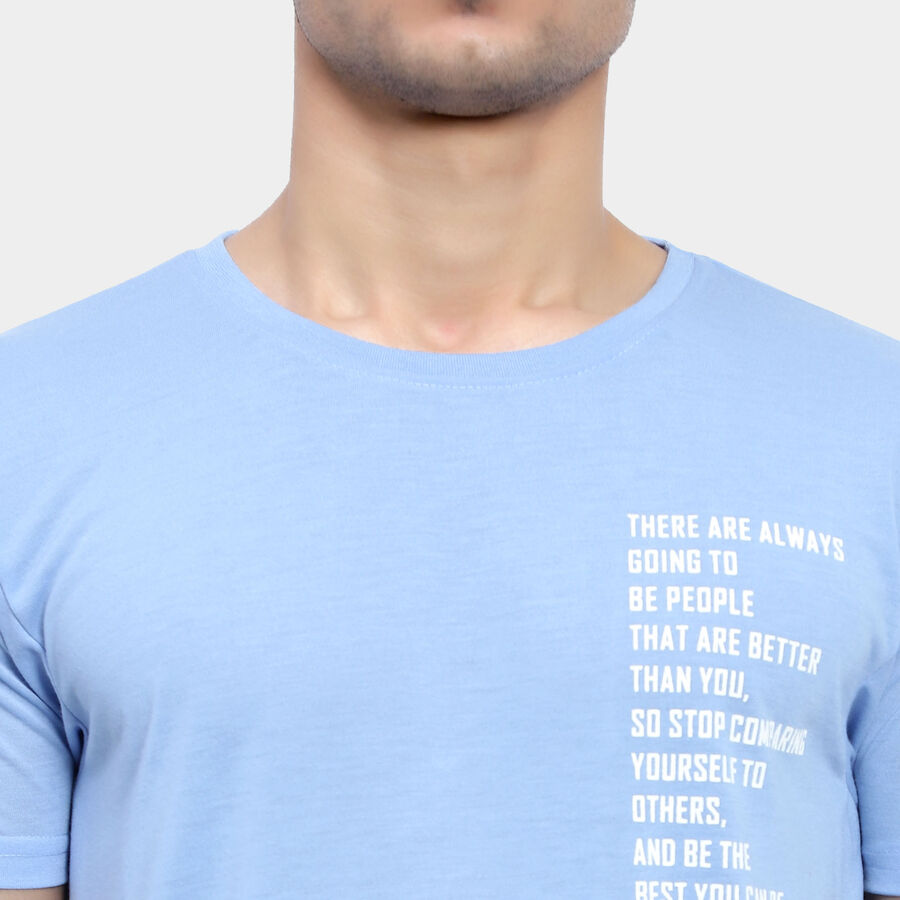 राउन्ड नेक टी-शर्ट, स्काई ब्लू, large image number null