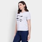 Ladies' Round Neck T-Shirt , मिश्रित हल्का ग्रे, small image number null