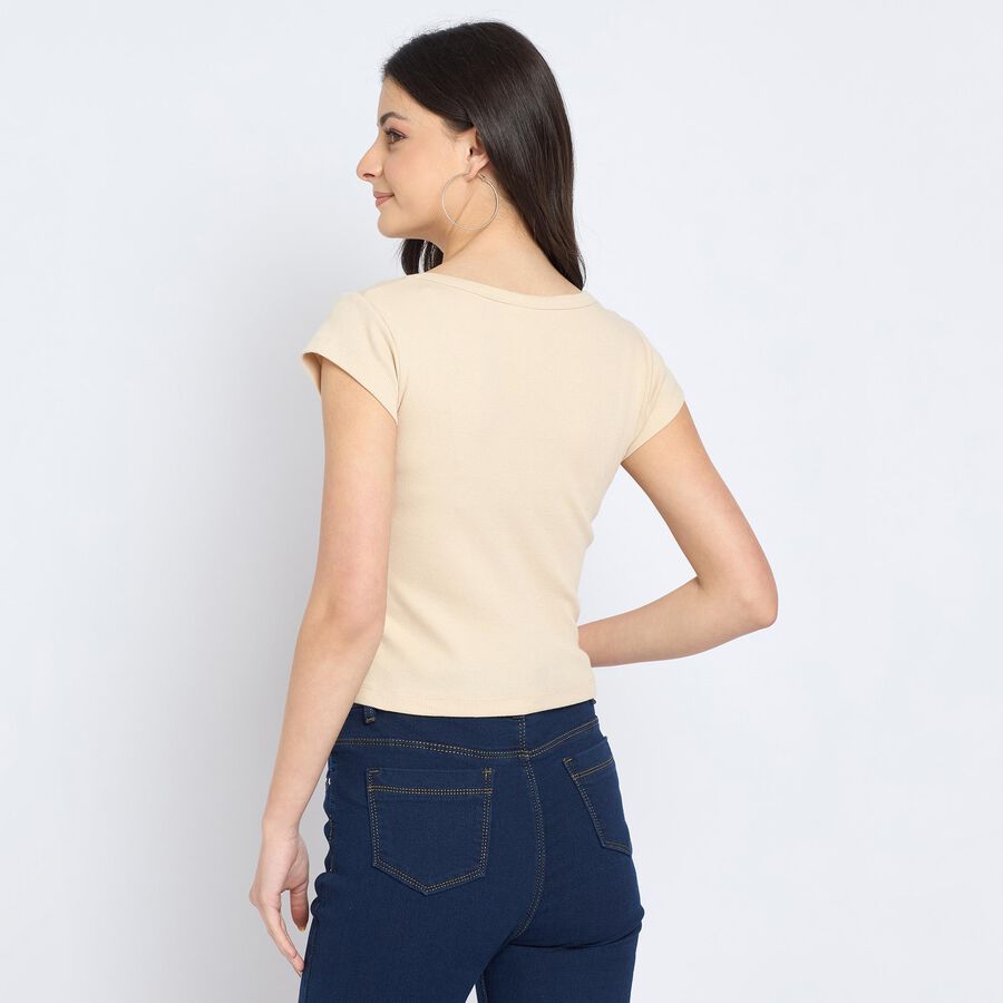 Ladies'  Crop  Top, Beige, large image number null