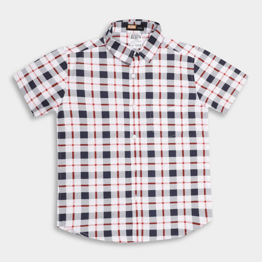 Boys' 100% Cotton Casual Shirt, सफ़ेद, large image number null