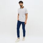 Men's Bright White Cotton Polo Collar Casual T-Shirt, Brown, small image number null