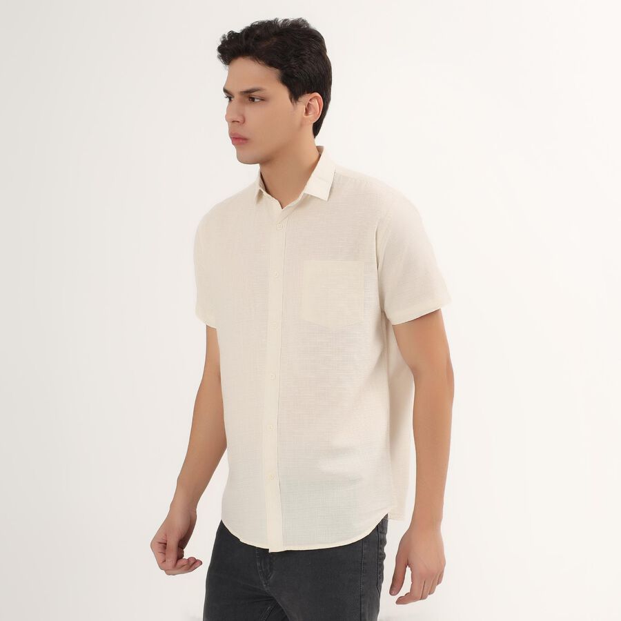 Men's 100% Cotton Regular Collar Casual Shirt , ऑफ व्हाइट, large image number null
