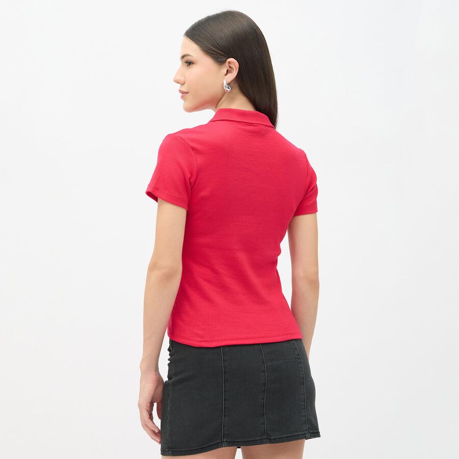 Ladies' Polo T-Shirt, Fuchsia, large