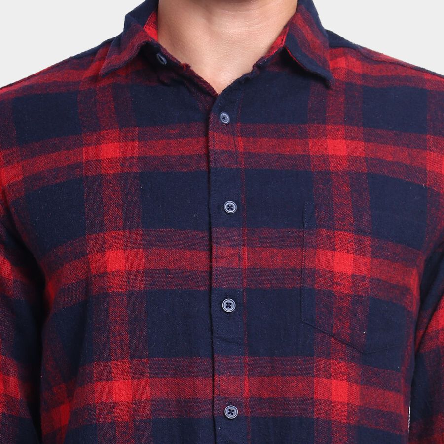 Men's 100% Cotton Casual Shirt, Navy Blue, large image number null