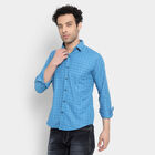 Printed Casual Shirt, Teal Blue, small image number null