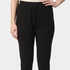 Women's Black Slim Fit Elastic Waist Churidar, Black, small