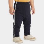 Infants' Navy Blue Straight Fit Graphic Printed Cotton Pyjama, नेवी ब्लू, small