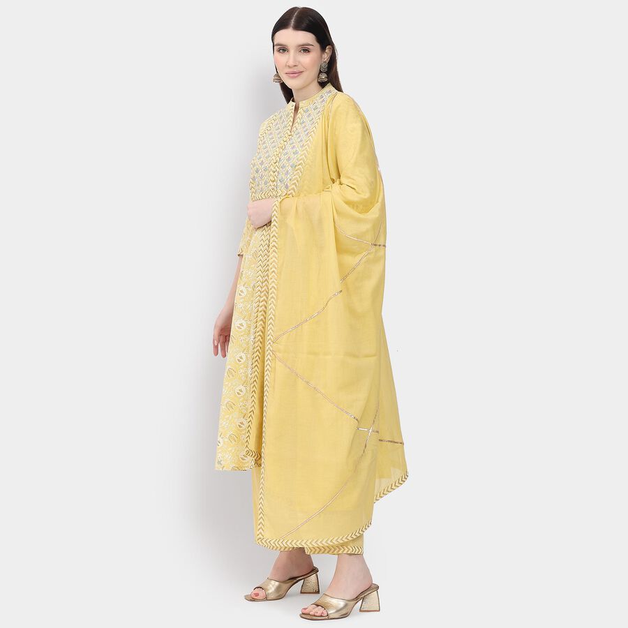 Ladies' 100% Cotton Kurta, मस्टर्ड, large image number null