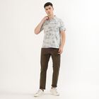 Men's 100% Cotton Slim Fit Casual Trousers, Olive, small