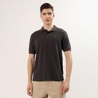 Men's Dark Grey Cotton Polo Neck Classic T-Shirt, Dark Grey, small