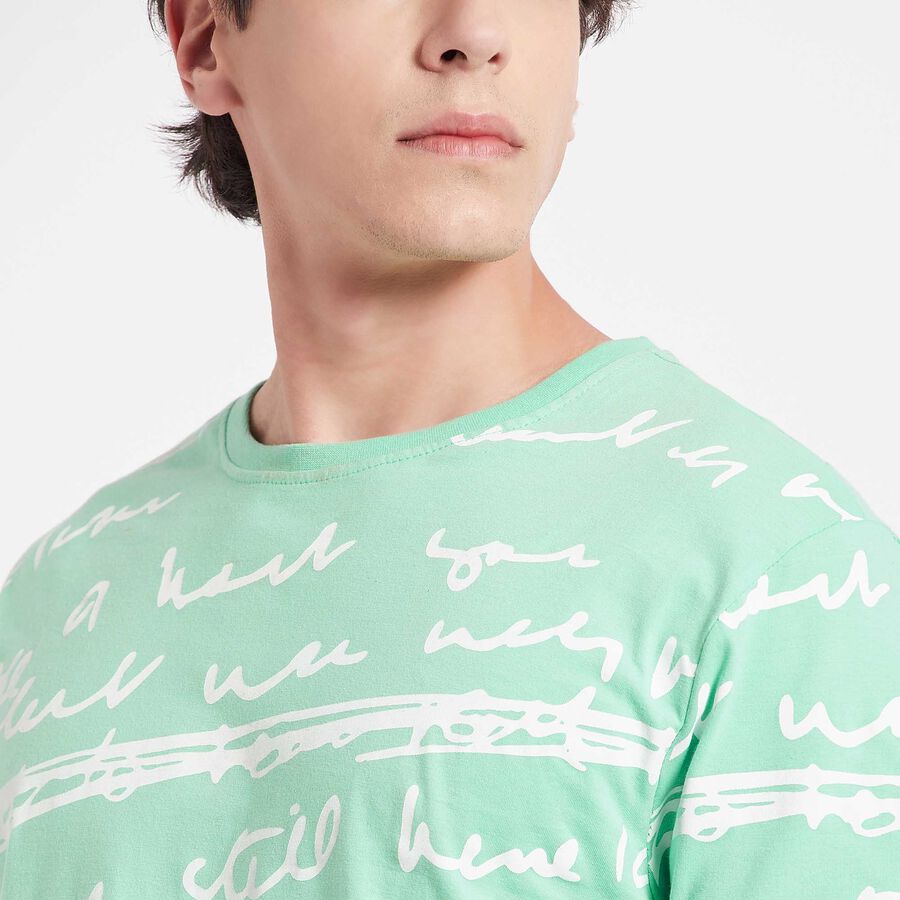All Over Print Round Neck T-Shirt, हल्का हरा, large image number null