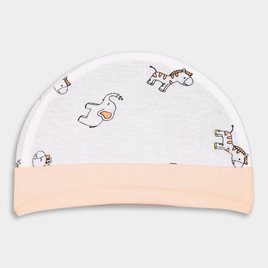 Infants' 100% Cotton Gift Set (Cap, Mittens, Booties), White, large