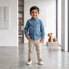 Boys Light Blue Casual Shirt, Light Blue, small