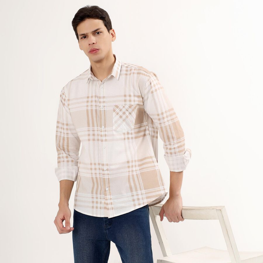 Men's 100% Cotton Regular Collar Casual Shirt , गहरा पीला, large image number null