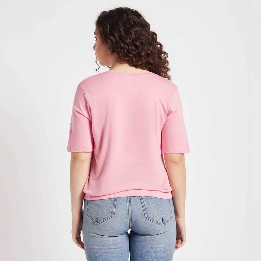 Round Neck T-Shirt, Pink, large image number null