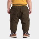 Infants' Olive Green Regular Fit Cargo Jogger Trousers, ओलिव, small