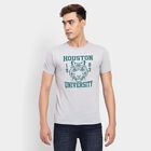 Men's Round Neck Half Sleeves T-Shirt, Light Grey, small