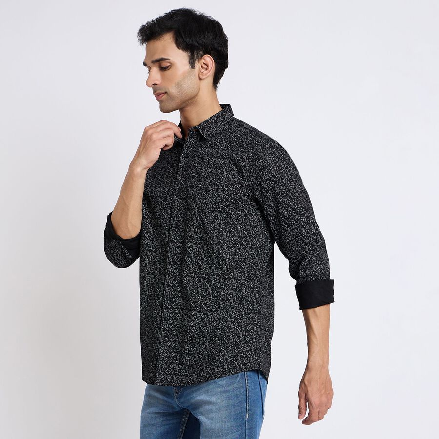 Men's 100% Cotton Casual Shirt, काला, large image number null