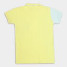 Boys' Bright Yellow Cotton Polo Neck Casual T-Shirt, Yellow, small image number null