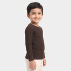 Boys Brown Long Sleeve Thermal, Brown, small